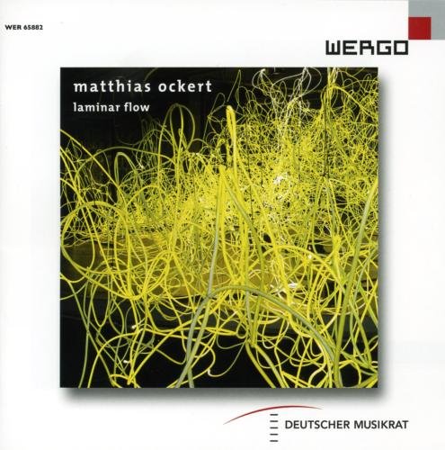 A CD cover with yellow, flowing strands on a black background.
