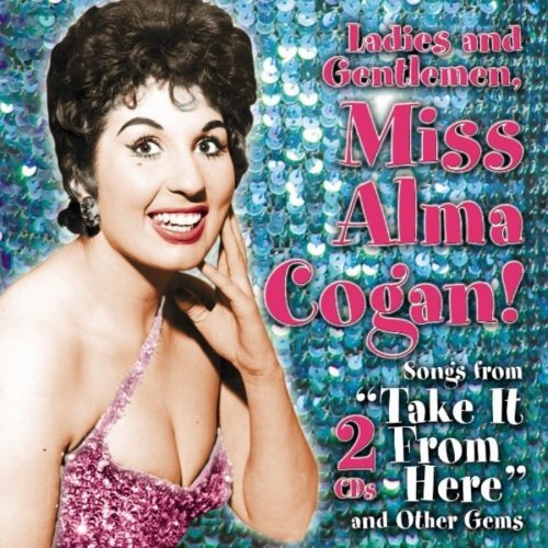 Alma Cogan portrait on a sparkly blue CD cover with bold pink text.