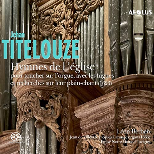 CD cover featuring ornate organ pipes and title "Titelouze" in gold lettering.