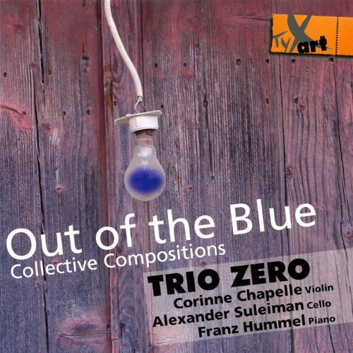 CD cover with a lightbulb and wooden background, featuring Trio Zero's album title.