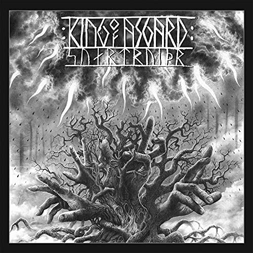 A black and white album cover featuring a twisted tree with gnarled branches.
