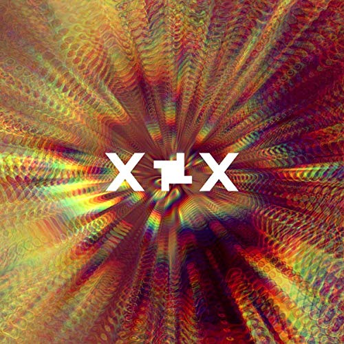 The image depicts a vinyl record cover with a multicolored, psychedelic design and "X1X" text.
