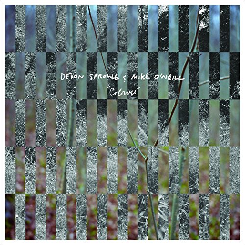 Pixelated forest image with white text "Devon Sproule & Mike Omeill 'Colours'".