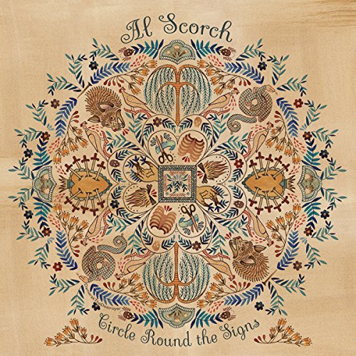 "Album cover with intricate floral design and text 'Al Scorch - Circle Round The Signs'."