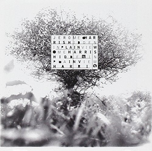 Black and white CD cover with a tree and word square design.