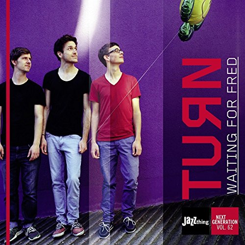 Album cover featuring three men standing against a purple wall, looking up.