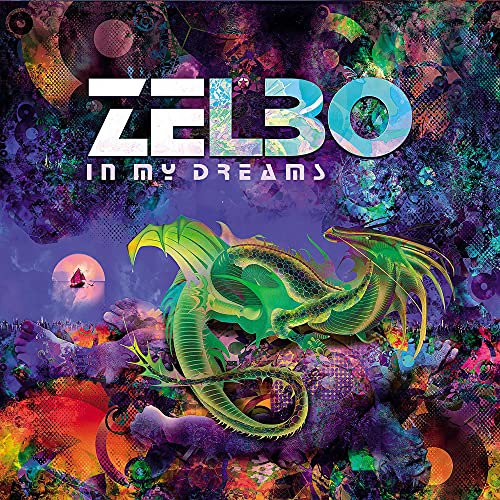 CD cover with "ZELBO" text, a green dragon, and colorful abstract art.