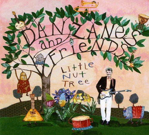 "Album cover art: cartoon illustration of a man playing guitar under a tree."