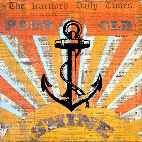 "Album cover with anchor graphic, 'Poor Old Shine' text, on a newspaper background."
