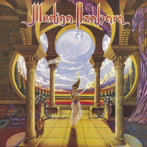 CD cover: ornate archway, figure with bird, fantasy landscape.