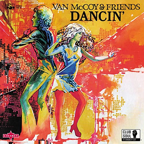 Album cover for Van McCoy’s “Dancin’” featuring two illustrated dancers.