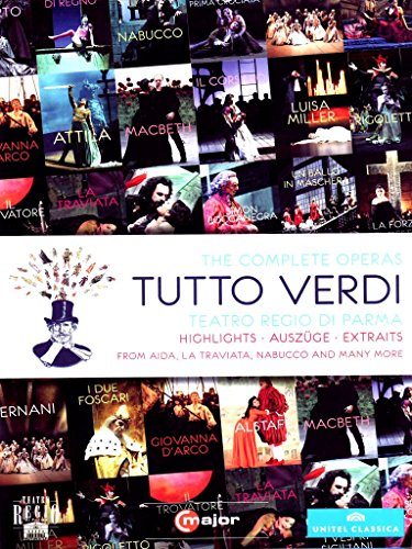 DVD cover for "Tutto Verdi" opera highlights, featuring stage scenes.