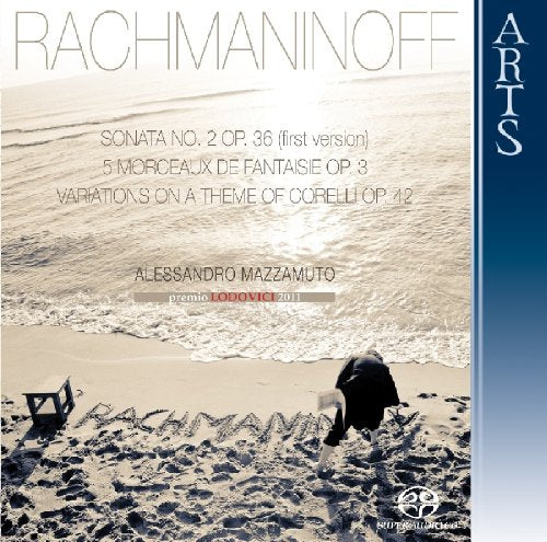 CD cover for Rachmaninoff piano works performed by Alessandro Mazzamuto.