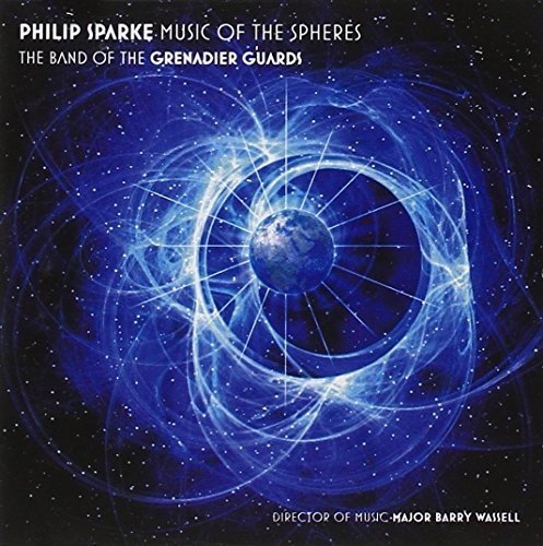 "CD cover with blue planet surrounded by glowing white rings and starry space background."