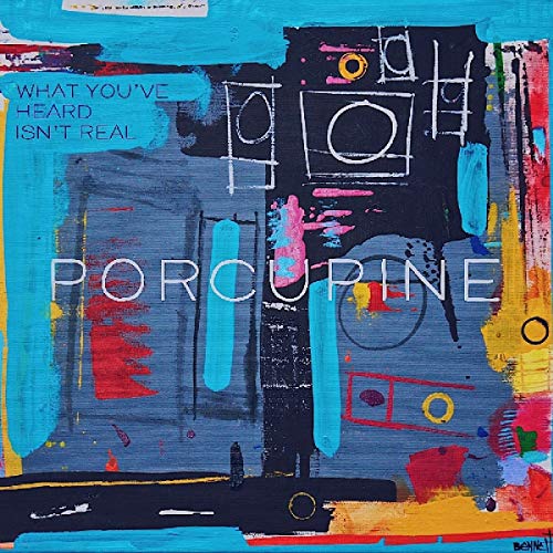 Abstract album cover with bold blue, black, red, and yellow paint strokes.