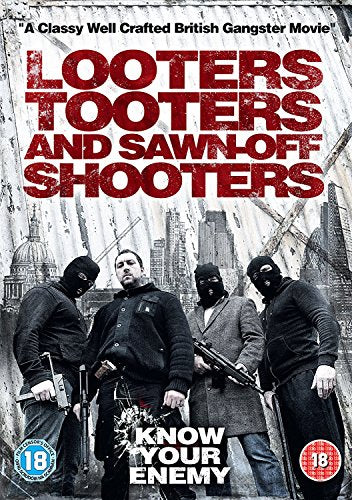 DVD cover for “Looters Tooters & Sawnoff Shooters” featuring masked figures.
