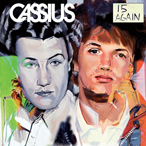 "Album cover with painted portraits of two men, titled 'Cassius - 15 Again'."