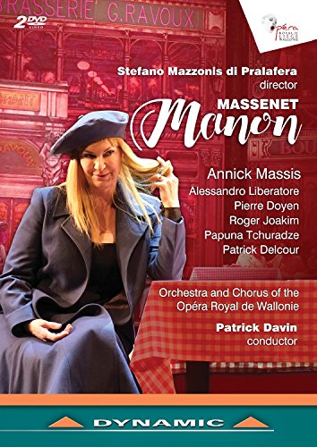 DVD cover for Massenet’s “Manon” opera, featuring a woman in a beret.