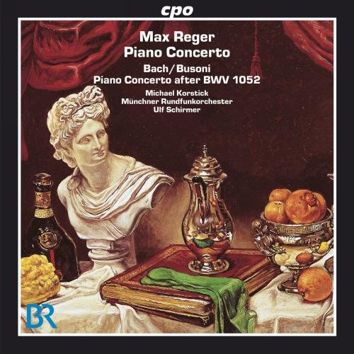 "CD cover featuring a classical still life with a bust and fruit."