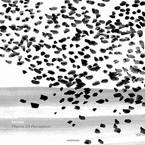 Vinyl album cover with abstract black shapes resembling birds in flight.