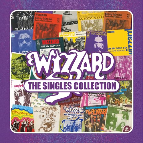 Wizzard’s “The Singles Collection” CD cover with collage of single artwork.