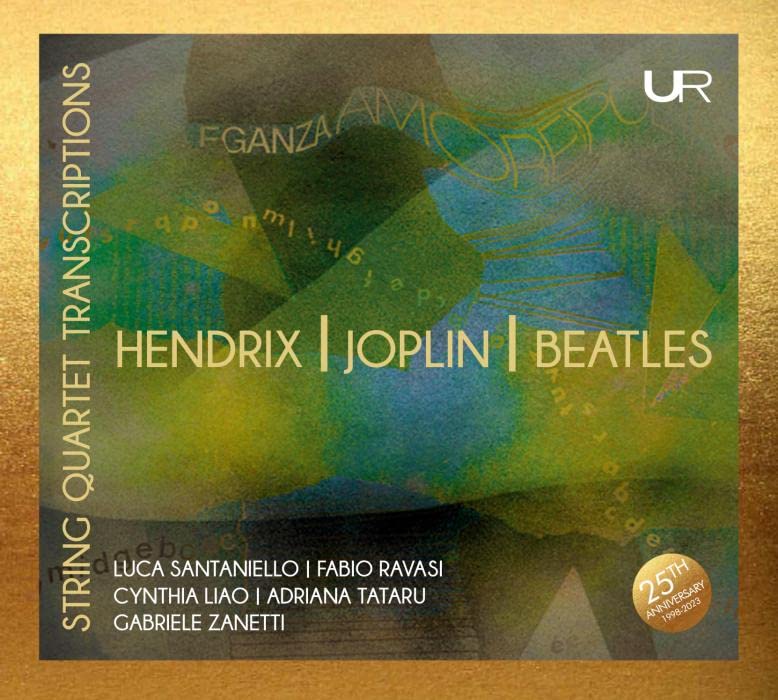 CD cover: abstract paint strokes with text listing Hendrix, Joplin, Beatles.