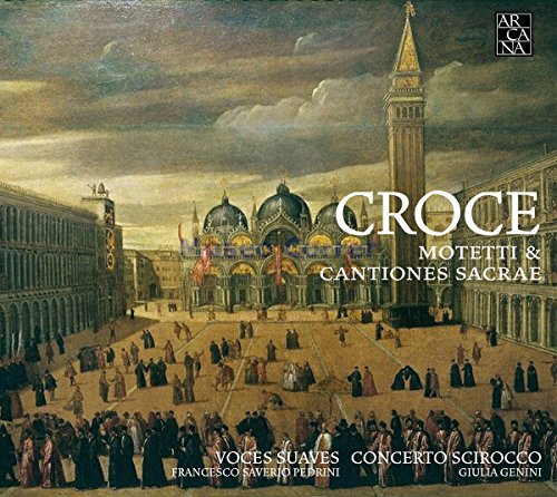 "CD cover featuring a Renaissance-style painting of a grand church courtyard scene."