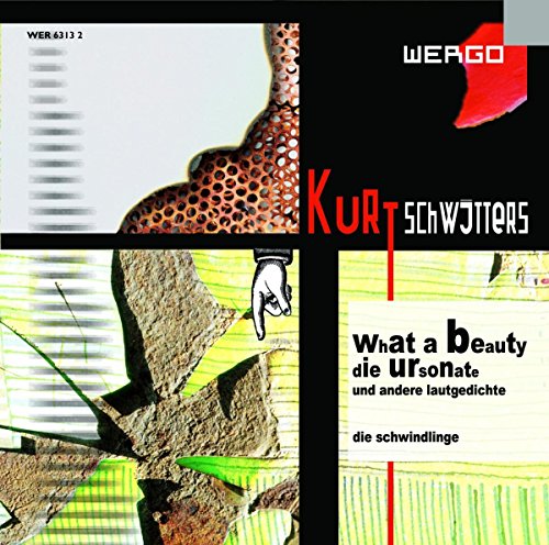 CD cover for Kurt Schwitters’ sound poetry collection, abstract collage design.