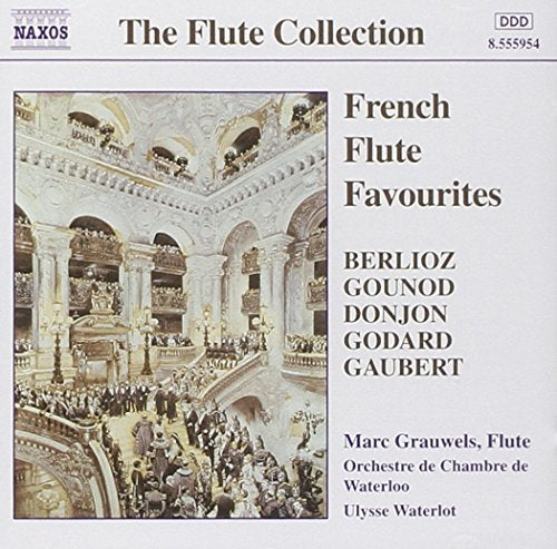 CD cover for "French Flute Favourites" featuring a grand hall painting.