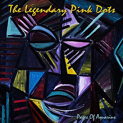 "Album cover with abstract face artwork in multiple colors, titled 'Pages of Aquarius'."