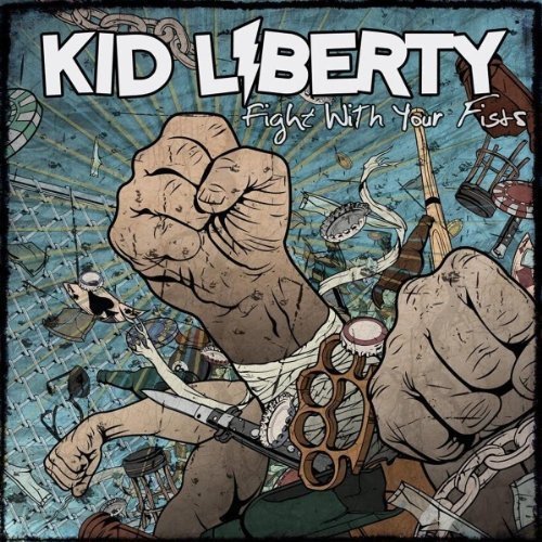 CD cover: clenched fists against a chaotic, collage-style background.