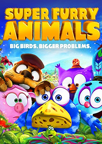 "Colorful animated movie cover featuring anthropomorphic animals, including birds, with bold title text."