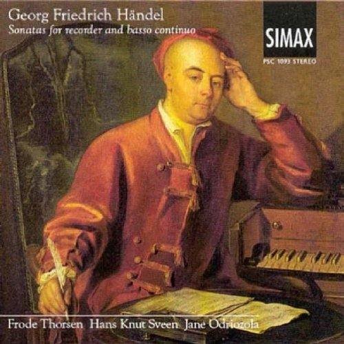 "CD cover with portrait of Georg Friedrich Handel sitting at a harpsichord."
