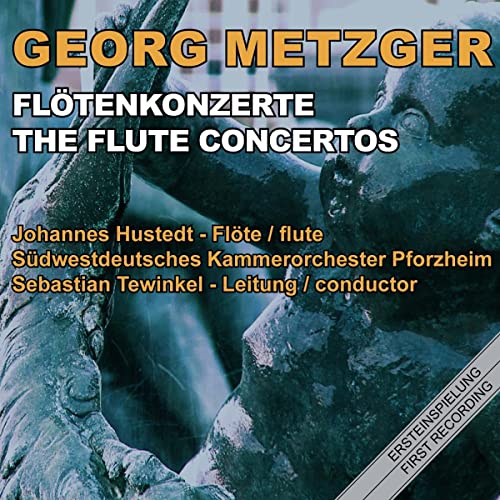 CD cover for Georg Metzger’s flute concertos, featuring a sculpted face.