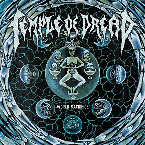 Album cover for "World Sacrifice" by Temple Of Dread, featuring surreal art.