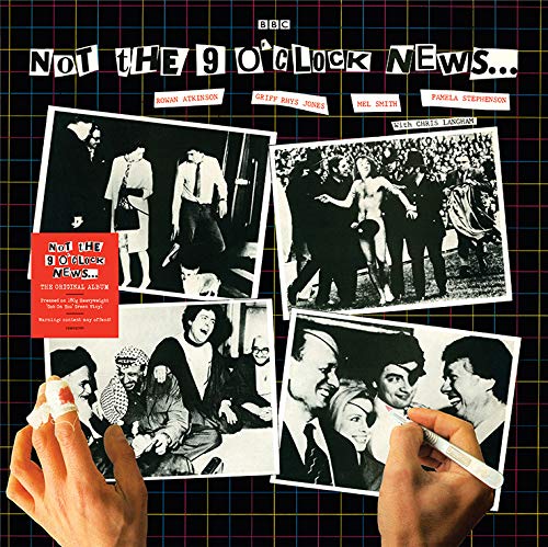 Album cover for “Not The Nine O’Clock News” featuring black and white photos.