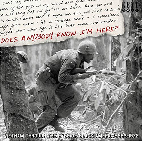 CD cover: black and white photo of a soldier in a jungle.