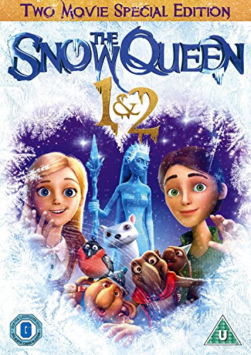 DVD cover for "The Snow Queen 1 & 2" featuring animated characters in a snowy scene.