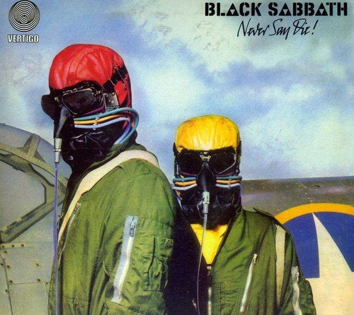 "Album cover featuring two pilots in green suits and black masks."