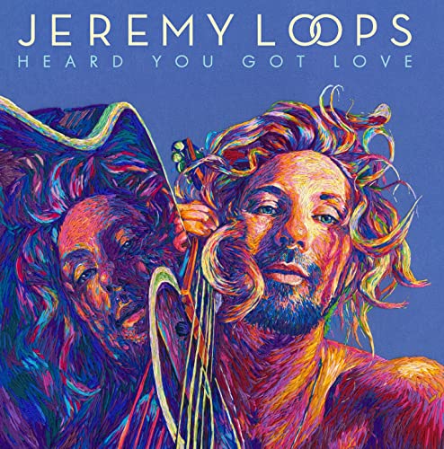 Colorful album cover featuring Jeremy Loops with a cello, vibrant brushstrokes.