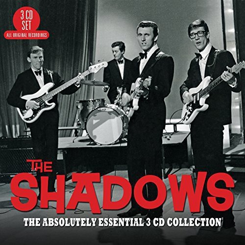 "The Shadows" CD cover featuring a black-and-white band photo with red and white text.