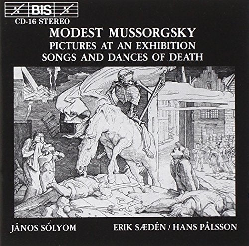 Black CD cover with white text and a black-and-white illustration of Death on horseback.