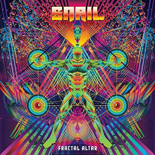 CD cover for Snail’s “Fractal Altar” featuring a vibrant, geometric humanoid figure.