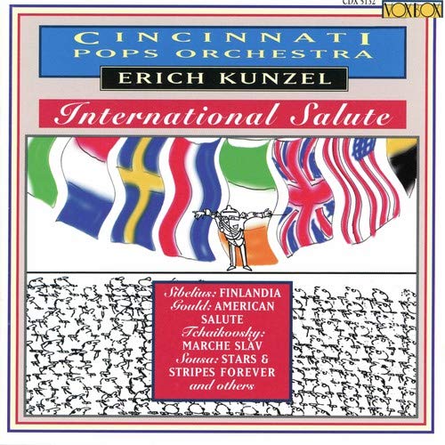 CD cover for Cincinnati Pops Orchestra’s “International Salute” with flags.