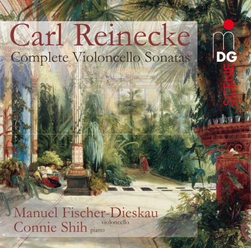 A CD cover featuring a serene, lush garden scene with transparent text overlays.