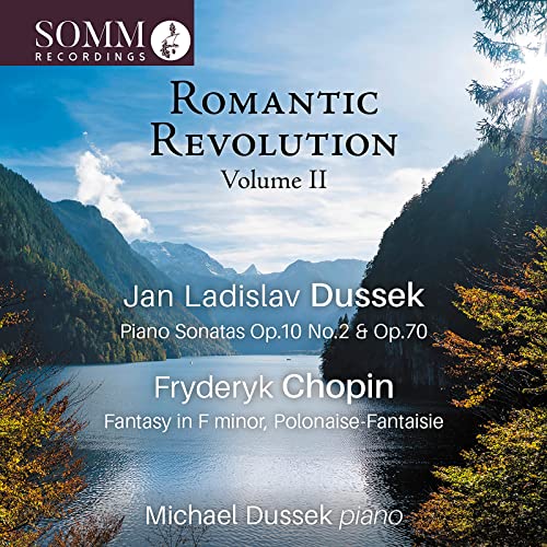 CD cover for “Romantic Revolution Volume II” featuring mountain landscape.