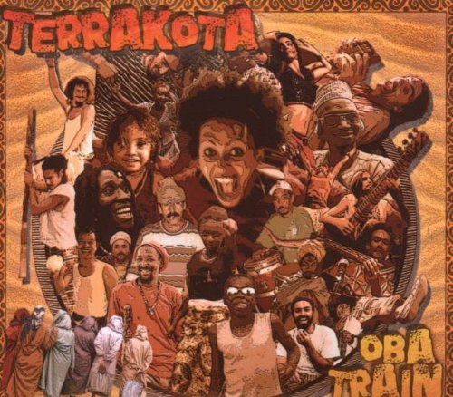 CD cover for Terrakota’s “Oba Train” featuring a collage of faces.