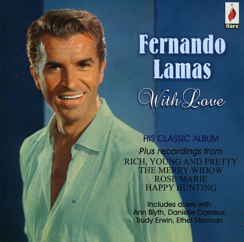 Album cover with Fernando Lamas portrait and "With Love" title on blue background.