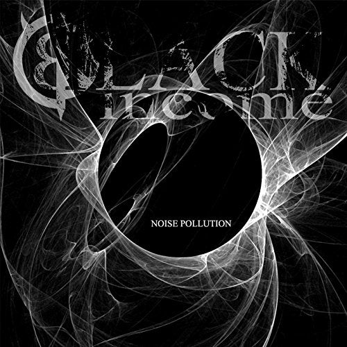Black vinyl album cover with white abstract design and "Noise Pollution" text.