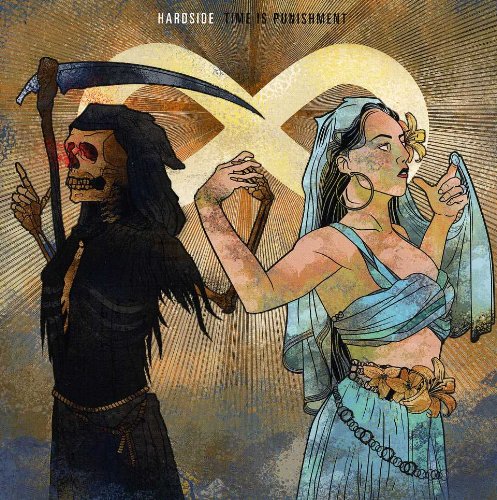 CD album cover with grim reaper and woman, heart in the background.